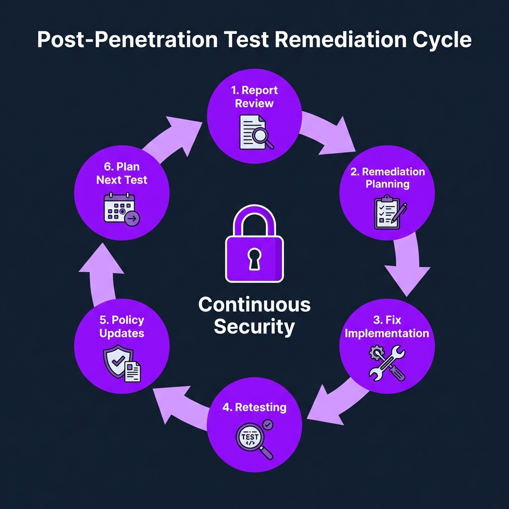 Post-Penetration Test Remediation Cycle — Review, Prioritize, Remediate, Retest, Update, Repeat