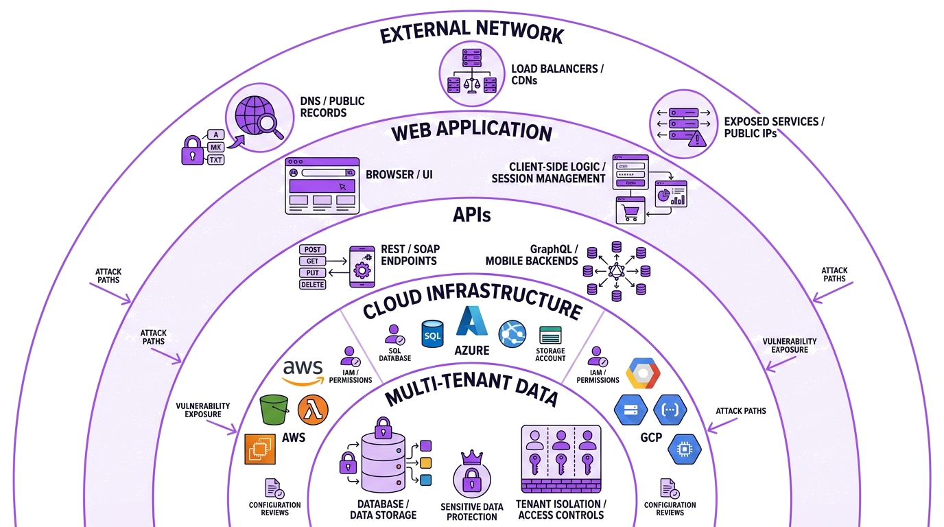 SaaS Application Attack Surface Layers for Penetration Testing